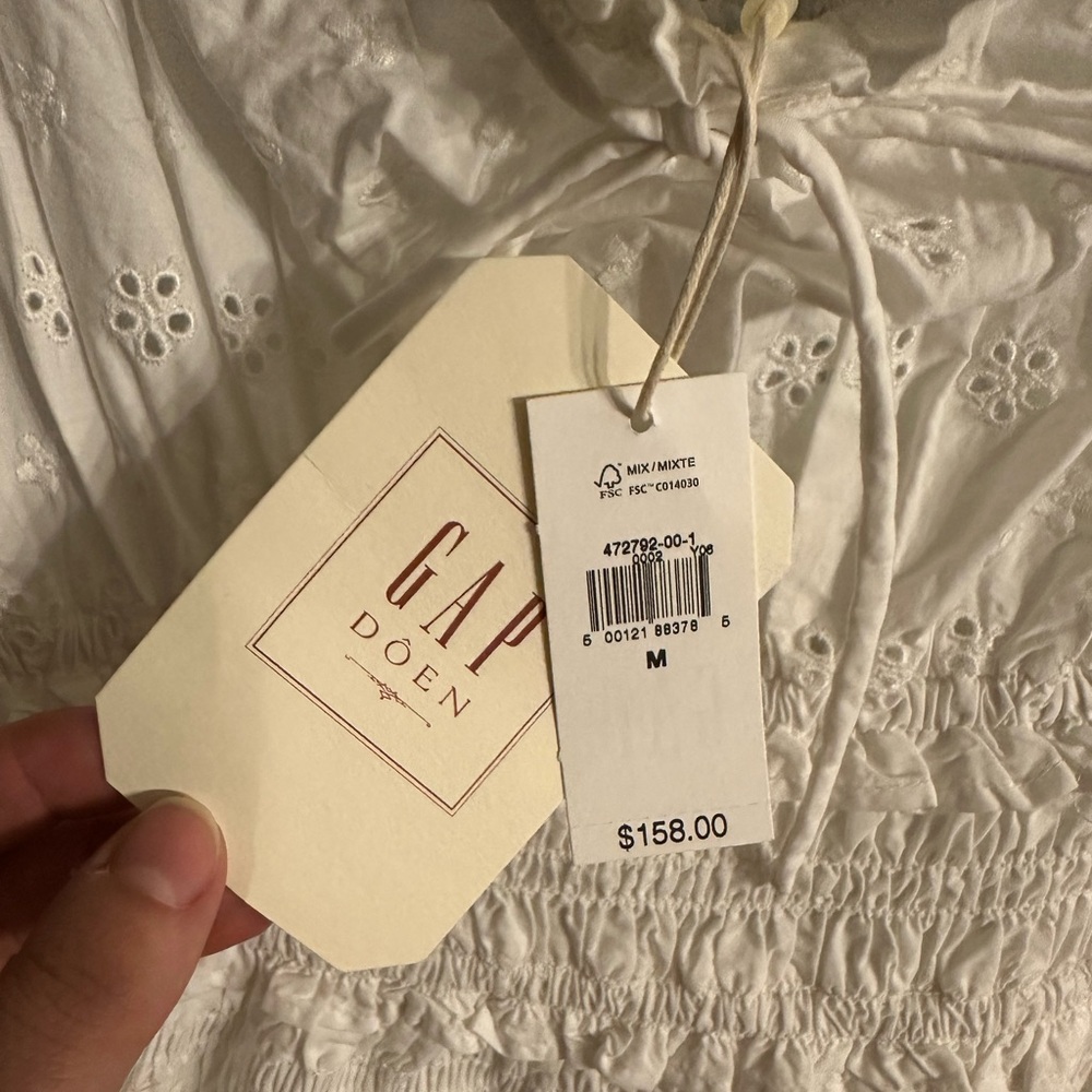 NWT GAP x DÔEN White Eyelet Midi Dress - M - Picture 8 of 8
